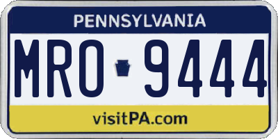 PA license plate MRO9444