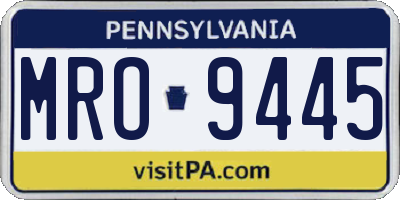 PA license plate MRO9445