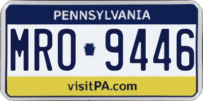 PA license plate MRO9446