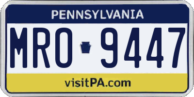 PA license plate MRO9447