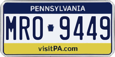 PA license plate MRO9449
