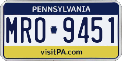 PA license plate MRO9451