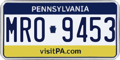 PA license plate MRO9453