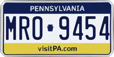 PA license plate MRO9454
