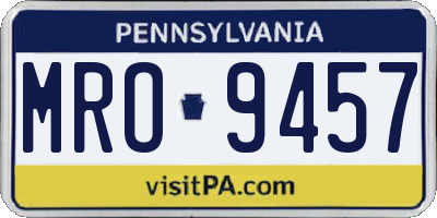 PA license plate MRO9457