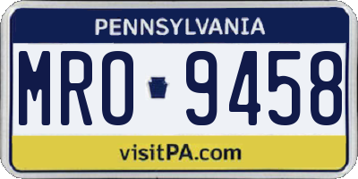 PA license plate MRO9458