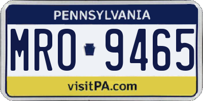 PA license plate MRO9465