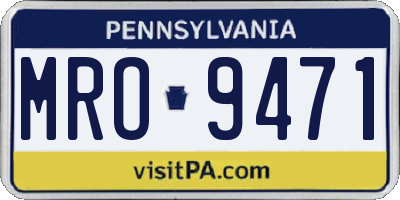 PA license plate MRO9471