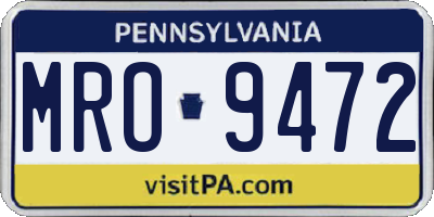 PA license plate MRO9472