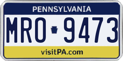 PA license plate MRO9473