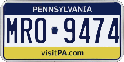 PA license plate MRO9474