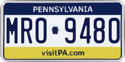 PA license plate MRO9480