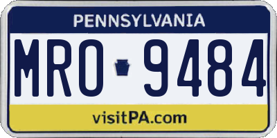 PA license plate MRO9484