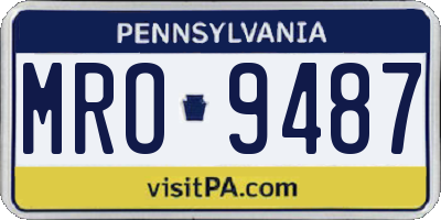 PA license plate MRO9487