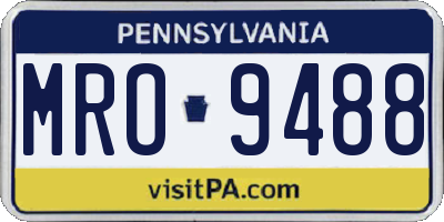 PA license plate MRO9488
