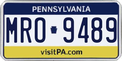 PA license plate MRO9489