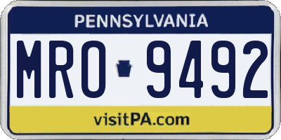 PA license plate MRO9492