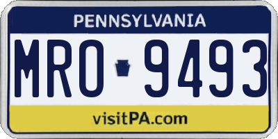 PA license plate MRO9493