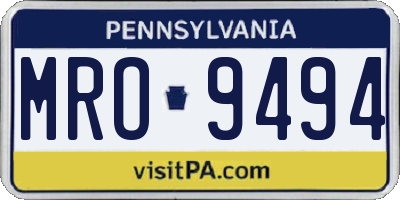 PA license plate MRO9494