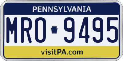 PA license plate MRO9495