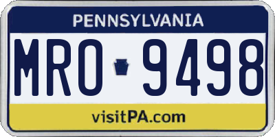 PA license plate MRO9498