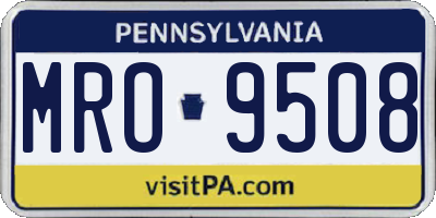 PA license plate MRO9508
