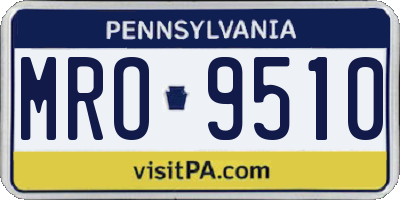 PA license plate MRO9510