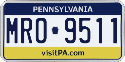 PA license plate MRO9511