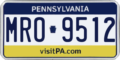 PA license plate MRO9512