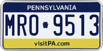 PA license plate MRO9513