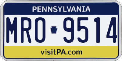 PA license plate MRO9514