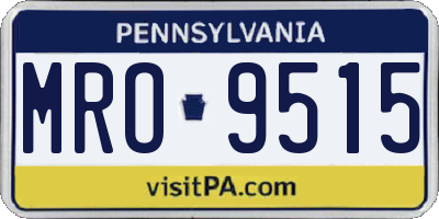PA license plate MRO9515