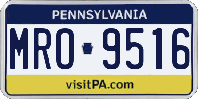 PA license plate MRO9516