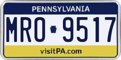 PA license plate MRO9517