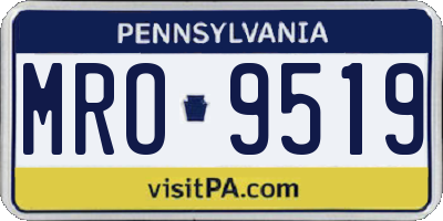 PA license plate MRO9519