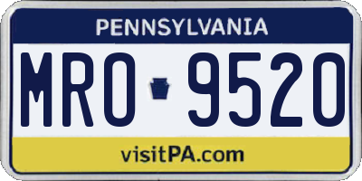 PA license plate MRO9520