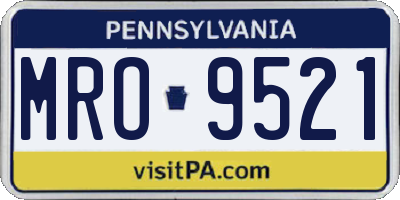 PA license plate MRO9521