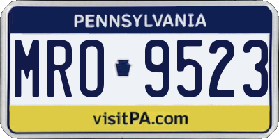 PA license plate MRO9523
