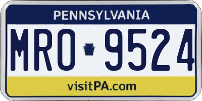 PA license plate MRO9524