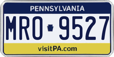 PA license plate MRO9527