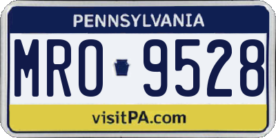 PA license plate MRO9528