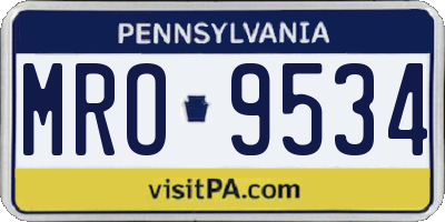 PA license plate MRO9534