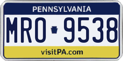 PA license plate MRO9538