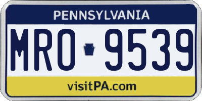 PA license plate MRO9539