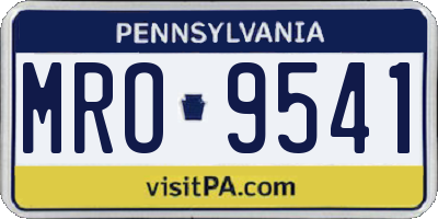PA license plate MRO9541