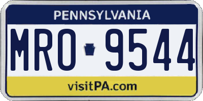 PA license plate MRO9544