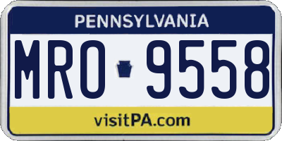 PA license plate MRO9558