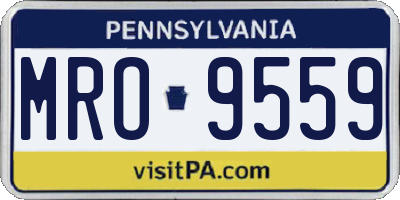 PA license plate MRO9559