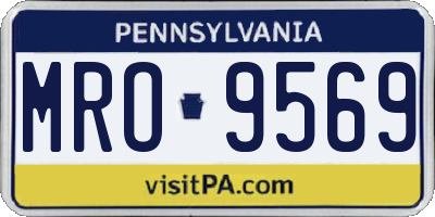 PA license plate MRO9569