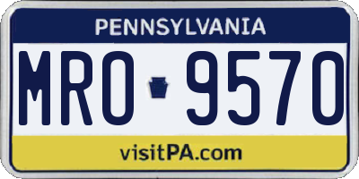 PA license plate MRO9570